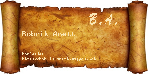 Bobrik Anett névjegykártya