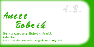 anett bobrik business card